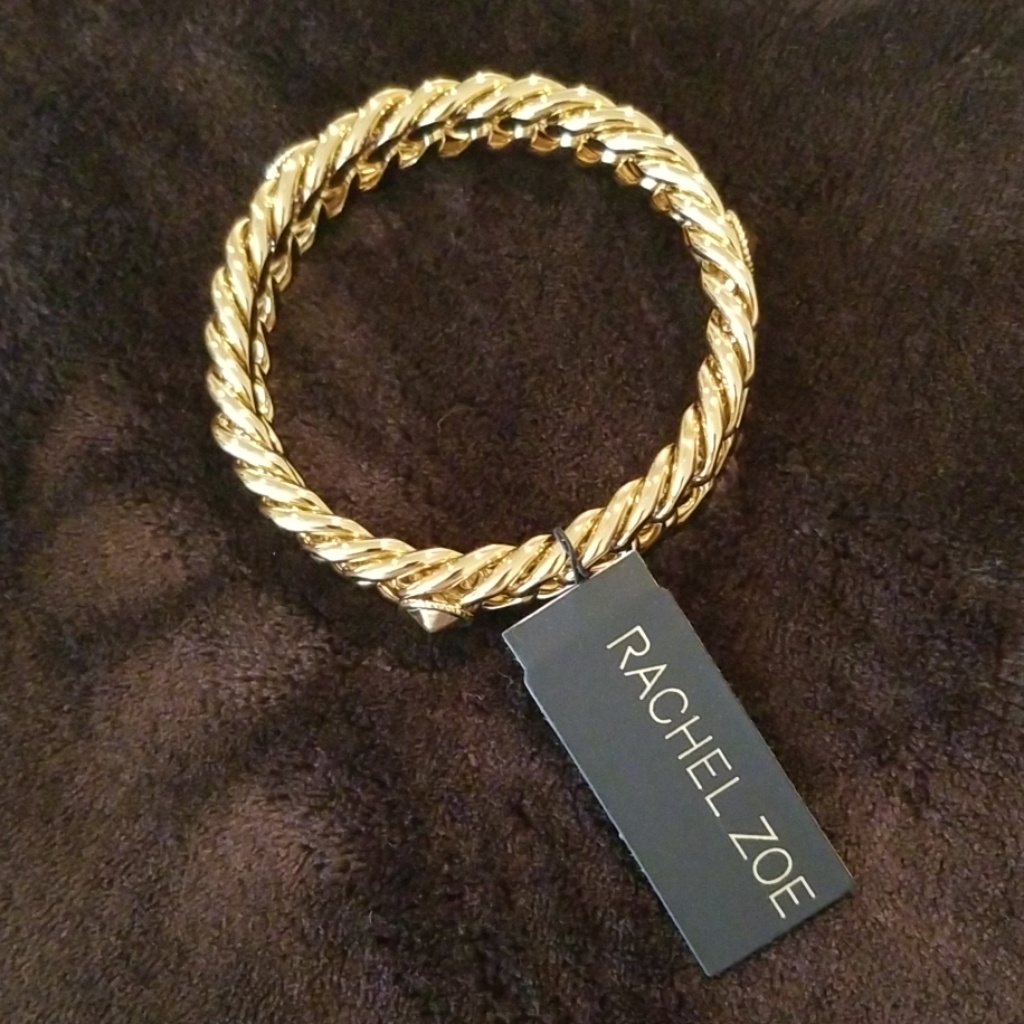 Rachel Zoe Golden Chain Link Bangle Bracelet Nwt 38$